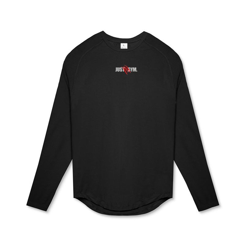 Sports Fitness Tights Men'S Trend Long Sleeve T-Shirt Basketball Training Muscle Top - Image 1