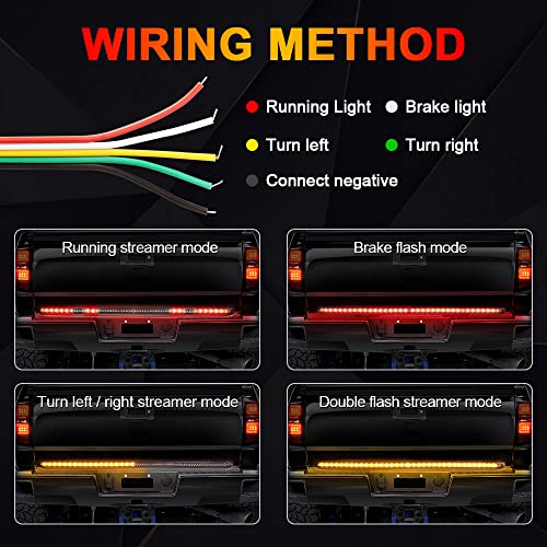 KaiDengZhe Arrow 48 Inch 432LED Truck Tailgate Light Bar Strip RED Brake Sequential Amber Turn Signal Lights Double Flashing Light Tail Light Bar for Pickup Trailer SUV RV Van-1PCS - Image 2