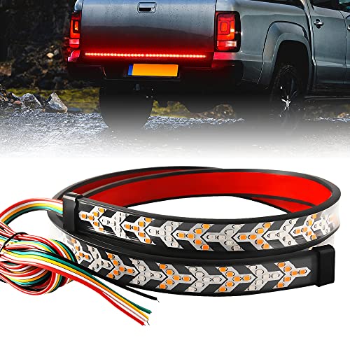 KaiDengZhe Arrow 48 Inch 432LED Truck Tailgate Light Bar Strip RED Brake Sequential Amber Turn Signal Lights Double Flashing Light Tail Light Bar for Pickup Trailer SUV RV Van-1PCS - Image 1