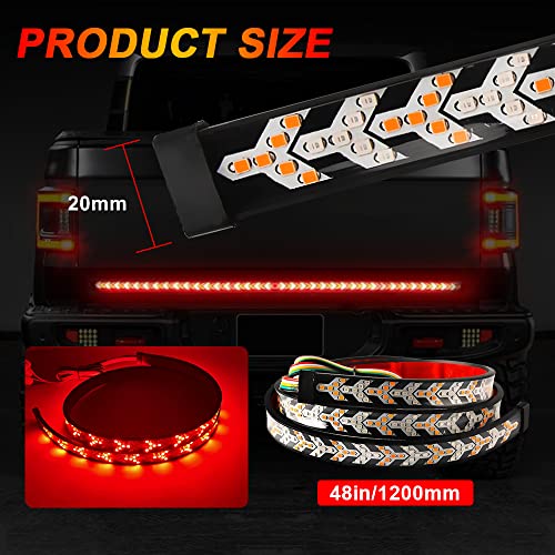 KaiDengZhe Arrow 48 Inch 432LED Truck Tailgate Light Bar Strip RED Brake Sequential Amber Turn Signal Lights Double Flashing Light Tail Light Bar for Pickup Trailer SUV RV Van-1PCS - Image 4
