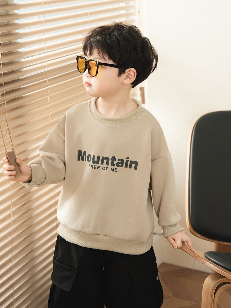25 Children'S Sweater Boys' Long Sleeve T-Shirt Base Shirt Middle And Big Children'S Inner Pullover Top Round Neck Sportswear - Image 5
