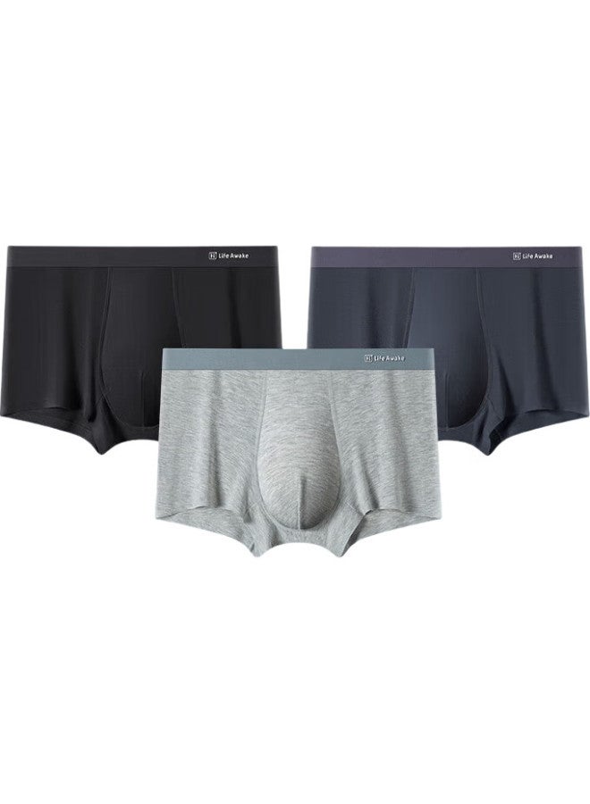 HLA [Silky Seamless] Men'S Underwear, Modal 50% Spandex, 5A Antibacterial Breathable Boxer Briefs, 3-Pack - Image 2