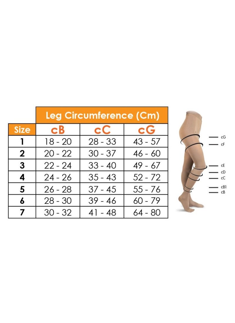 GO SILVER Over Knee High Compression Socks, Class 2 (23-32 Mmhg) Closed Toe With Silicon Flesh  - Image 3