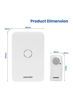 ADMORE Admore Wireless Doorbell, Waterproof Door Bell With 33 Classic Melodies Waterproof Battery Operated Cordless Doorbell Operating at 100M Long Range 4 Volume Levels 1 Push Button & 1 Receiver for Home  - Image 2