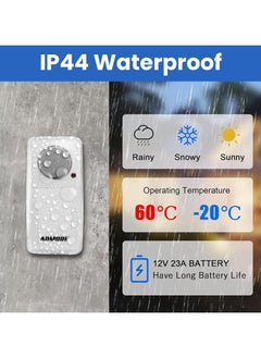 ADMORE Admore Wireless Doorbell, Waterproof Door Bell With 33 Classic Melodies Waterproof Battery Operated Cordless Doorbell Operating at 100M Long Range 4 Volume Levels 1 Push Button & 1 Receiver for Home  - Image 4