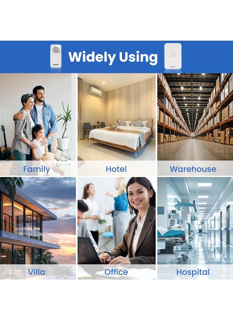 ADMORE - Admore Wireless Doorbell, Waterproof Door Bell With 33 Classic Melodies Waterproof Battery Operated Cordless Doorbell Operating at 100M Long Range 4 Volume Levels 1 Push Button & 1 Receiver for Home - Image 1
