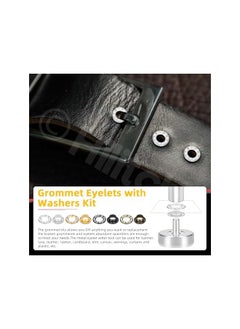 PROMASS promass 100 Sets Metal Eyelets Grommet Kit With Washers 6MM Round Metal Brass Rhinestone Eyelets Metal Round Hollow Eyelet Silver Sewing Eyelets for Shoes Clothes Crafts Bag (1/4")  - Image 3