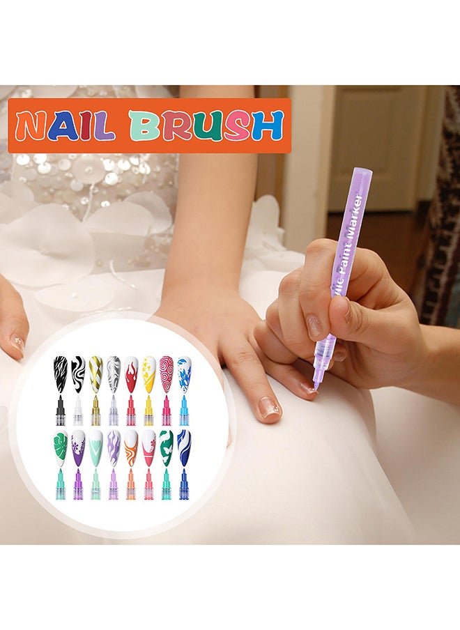 brunson Acrylic Paint Markers Pens  for Nails Painting Wood Fabric Card Paper Ceramic & Glass Paint Marker  APM(Black)  - Image 5