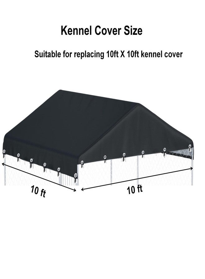 Ddeman Outdoor Dog Kennel Cover 10'W x 10'L Made of 600D Waterproof Oxford Cloth- Black Replacement（Without Frame） - Image 2