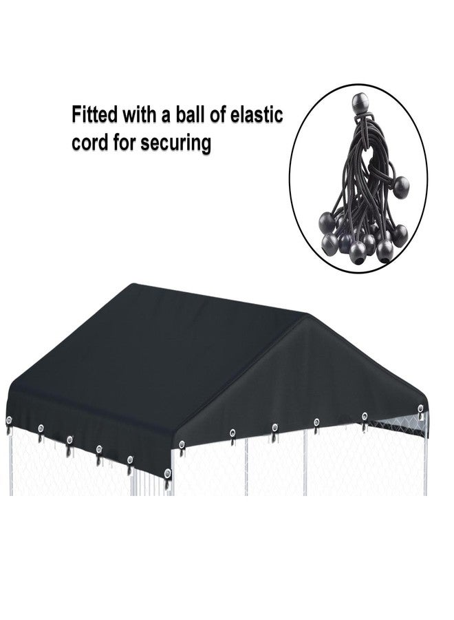 Ddeman Outdoor Dog Kennel Cover 10'W x 10'L Made of 600D Waterproof Oxford Cloth- Black Replacement（Without Frame） - Image 3