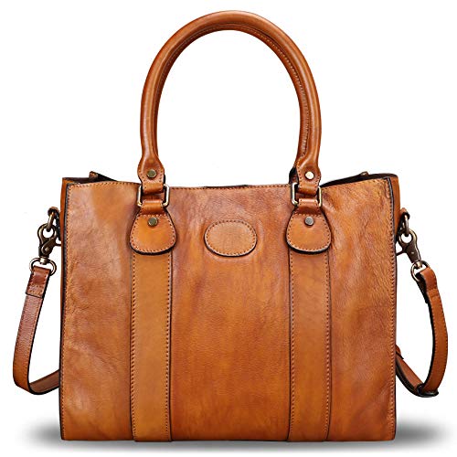 LRTO Genuine Leather Satchel Purses Handbags for Women Top Handle Shoulder Bags Lady Crossbody Tote Bag (Brown) - Image 2