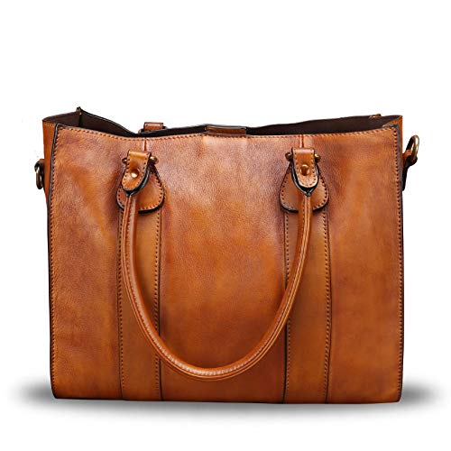 LRTO Genuine Leather Satchel Purses Handbags for Women Top Handle Shoulder Bags Lady Crossbody Tote Bag (Brown) - Image 3