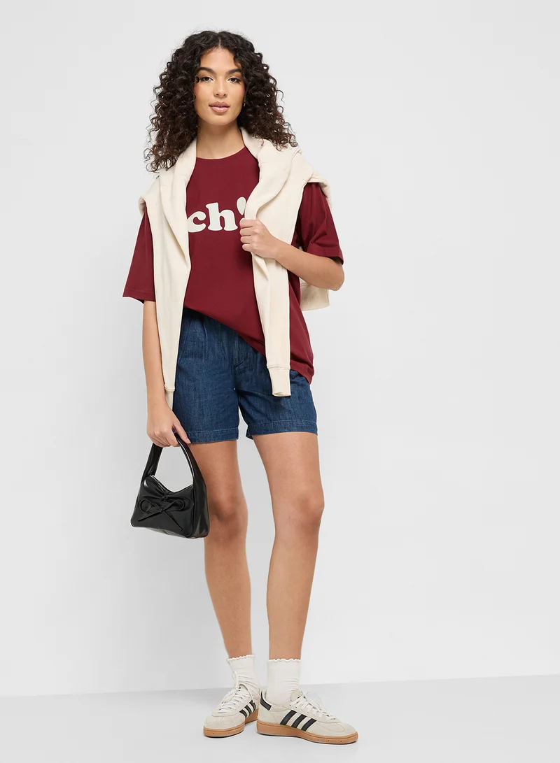 Ginger Crew Neck Chic Slogan T-Shirt