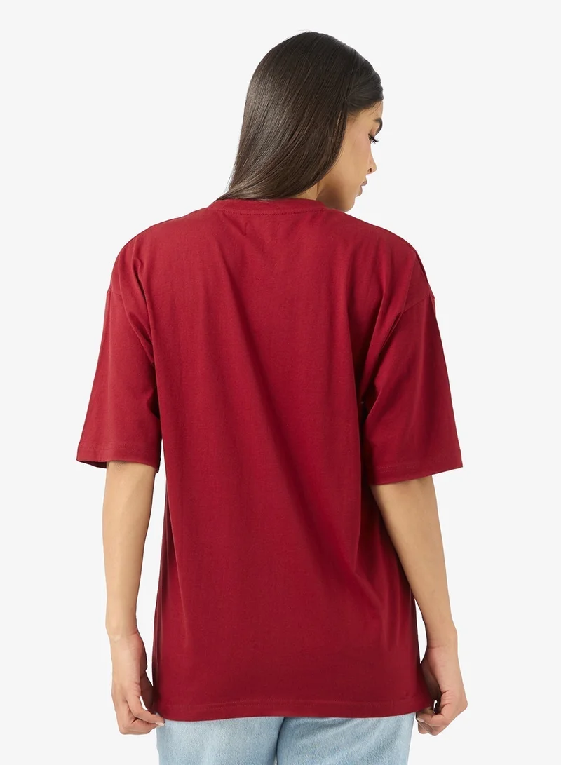 Ginger Crew Neck Chic Slogan T-Shirt