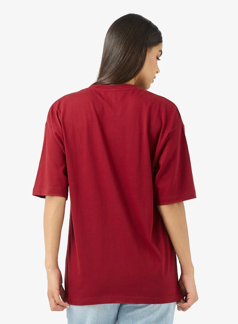 Ginger Crew Neck Chic Slogan T-Shirt