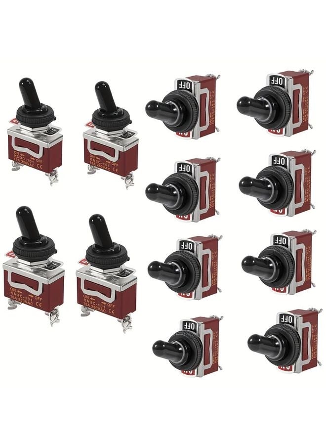 12 قطعة من مفتاح التشغيل/الإيقاف الأحمر ثقيل التحمل 12 فولت تيار مستمر 30 أمبير مع أغطية واقية - Image 2