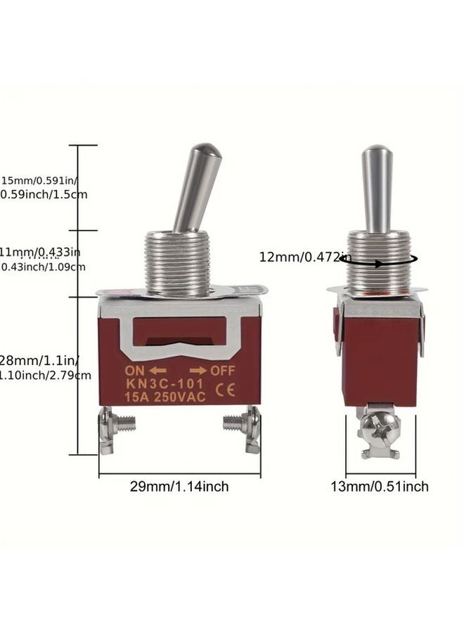 12 قطعة من مفتاح التشغيل/الإيقاف الأحمر ثقيل التحمل 12 فولت تيار مستمر 30 أمبير مع أغطية واقية - Image 5