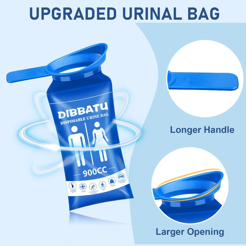 DIBBATU Disposable Urine Bags for Women, 6/12PCS Female-Friendly Travel Urinal Bags, 900ML Pee Bags for Travel for Women/Men, Emergency Unisex Camping Pee Bags for Hiking, Road Trip, Traffic Jam - Image 2