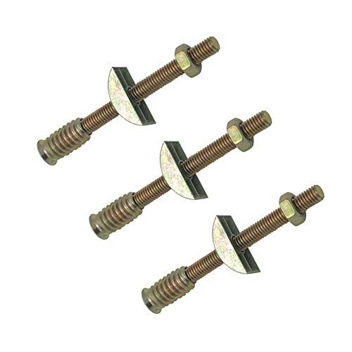 Xinally 6 Pieces M8x100 mm Panel Furniture Wardrobe Four-in-one Connectors Fittings Table Bed Assembly Fasteners Bolts Nuts Threads Half Moon Spacers - Image 1