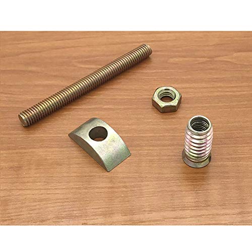 Xinally 6 Pieces M8x100 mm Panel Furniture Wardrobe Four-in-one Connectors Fittings Table Bed Assembly Fasteners Bolts Nuts Threads Half Moon Spacers - Image 3