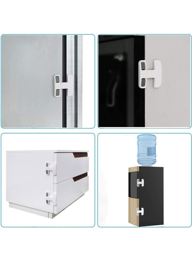 2-Piece Fridge Freezer Door Latch Lock White  - Image 3