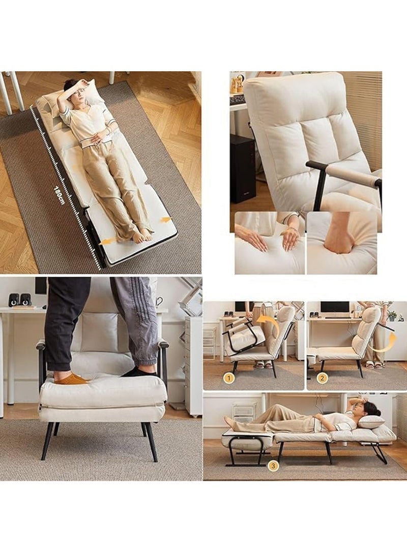 Folding Sofa Recliner Arm Chair Convertible Sofa Bed Sleeper Chair 5 Position Adjustable Backrest - Image 5