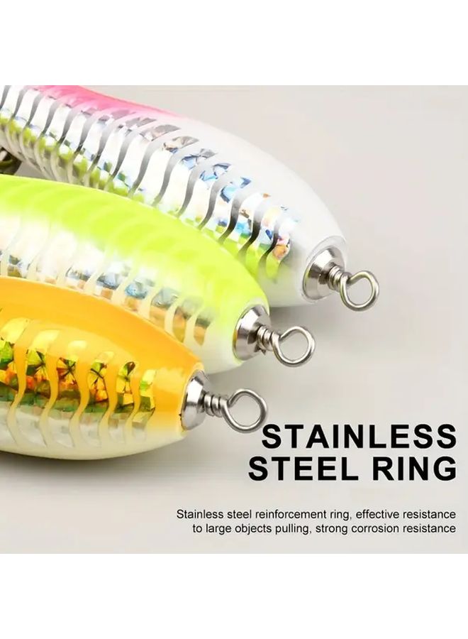 1pcs Wooden Fishing Lure 120g Topwater Floating Hard Body Swimbait Red And Yellow For Saltwater And Freshwater Fishing - Image 4