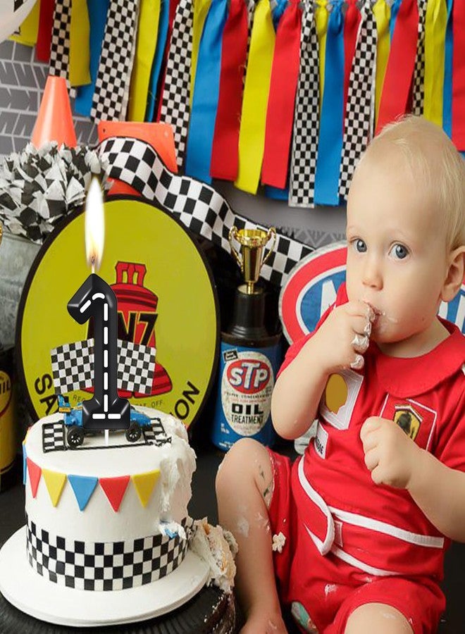 IQMLQV Race Car 1 Candle,Fast One Birthday Candle,1 Candle for Cake Boy,One Fast Cake Topper Birthday Decor for Party Suppliers - Image 4