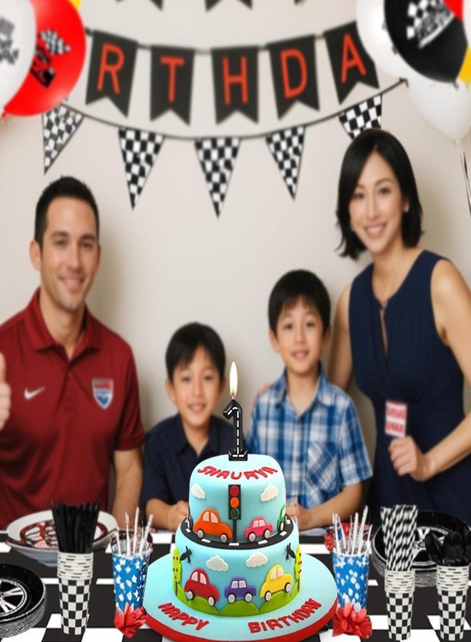 IQMLQV Race Car 1 Candle,Fast One Birthday Candle,1 Candle for Cake Boy,One Fast Cake Topper Birthday Decor for Party Suppliers - Image 3
