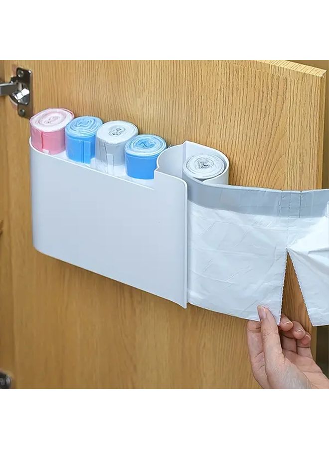 White Wall Mounted Organizer No Drill Space Saving Storage For Kitchen Garage - Image 2
