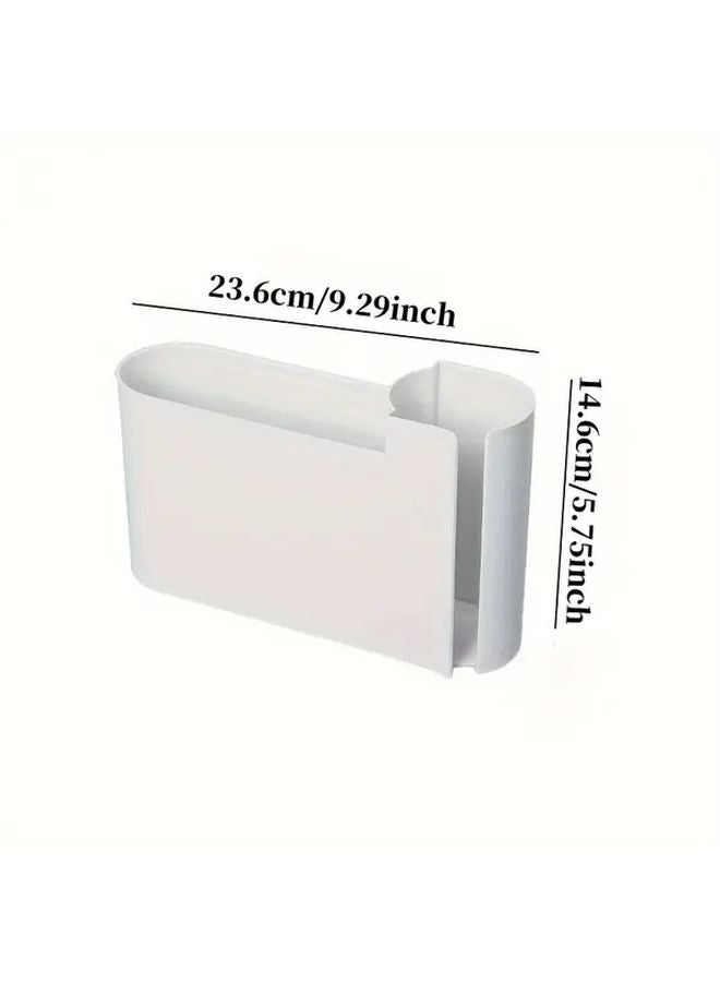 White Wall Mounted Organizer No Drill Space Saving Storage For Kitchen Garage - Image 4