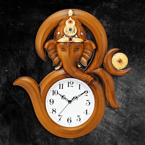 Harbour Plastic Analog Latest Stylish New Models Wall Clock With God Radha Kishan Frame For Home Living Room Hall Bedroom(Height 43 CmXWidth 41 Cm)Home Decor Big Size Wall Clock -Koset(Dark Brown) - Image 4