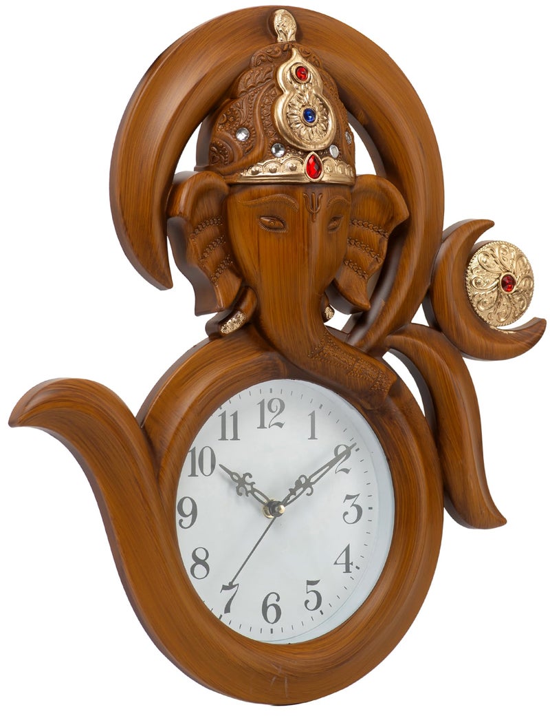 Harbour Plastic Analog Latest Stylish New Models Wall Clock With God Radha Kishan Frame For Home Living Room Hall Bedroom(Height 43 CmXWidth 41 Cm)Home Decor Big Size Wall Clock -Koset(Dark Brown) - Image 3