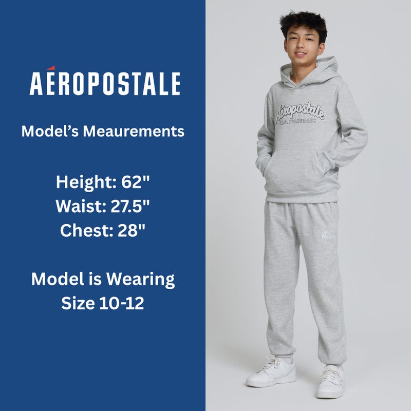 AEROPOSTALE Boys 2 Piece Outfit - Pullover Hoodie and Athletic Pants, Youth Jogger Sweatpants and Sweatshirt, Sizes 4-12 - Image 4