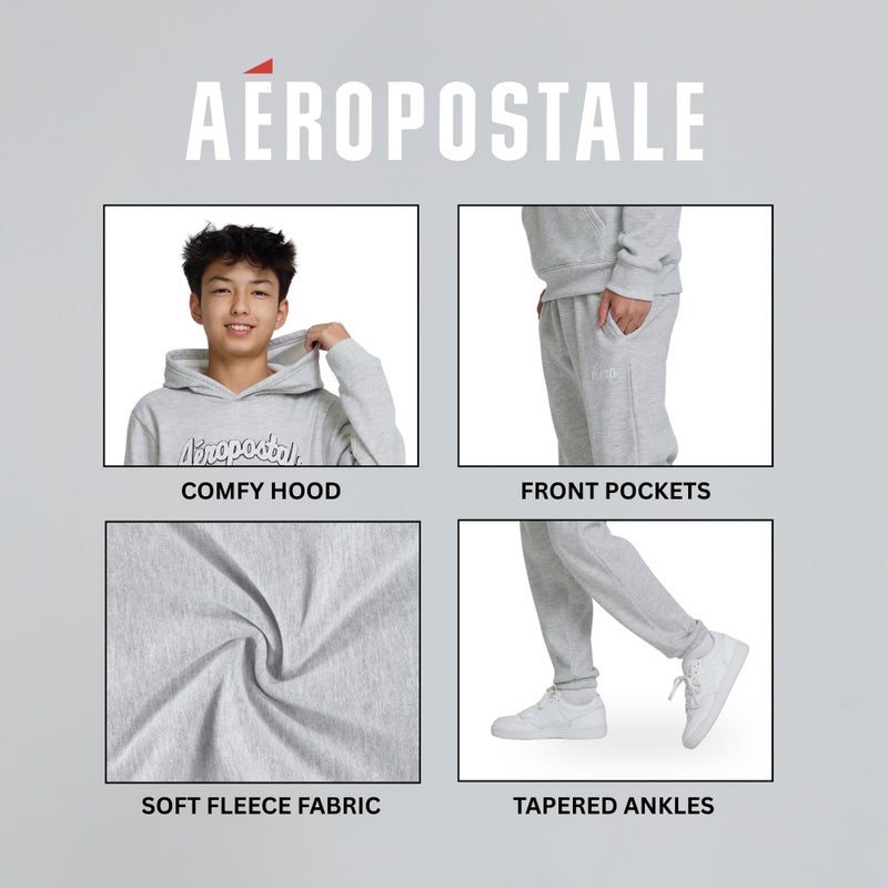 AEROPOSTALE Boys 2 Piece Outfit - Pullover Hoodie and Athletic Pants, Youth Jogger Sweatpants and Sweatshirt, Sizes 4-12 - Image 5