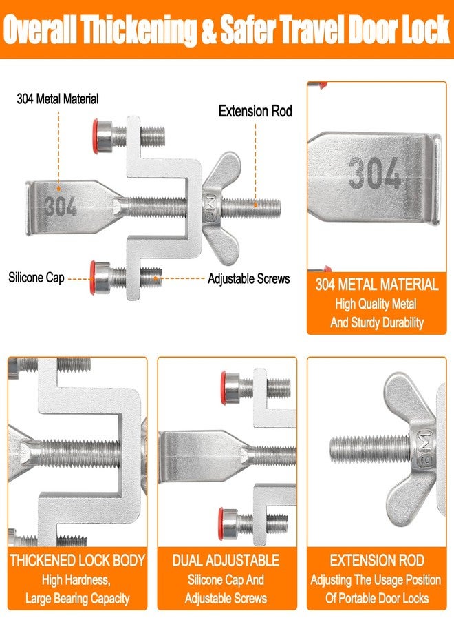 HOWDIA Portable Door Lock Dual Nut Adjustment, Thickened Body Hotel Door Locks for Travelers Security, Home Door Safety Locks from Inside for Additional Privacy, Perfect for Traveling Apartment College - Image 5