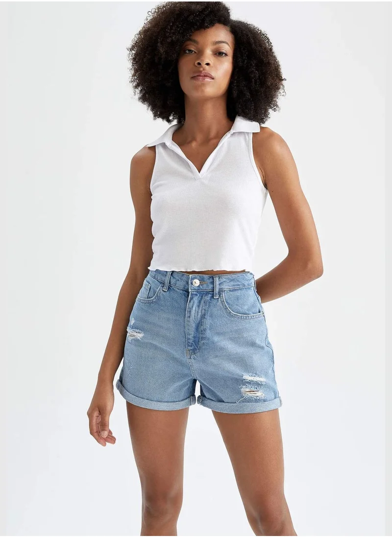 ديفاكتو Woman Mom Fit Denim Short