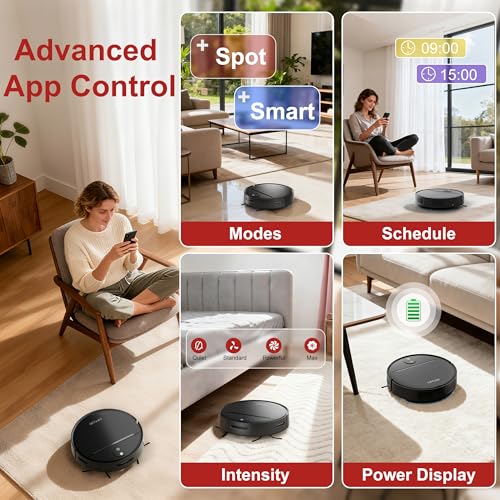 VIPSUN Robot Vacuum and Mop Combo with 4000Pa Suction, APP/Voice/Remote Control, Robotic Vacuums with Personalized Adjustment Setting, Self-Charging, Obstacle Avoidance, Smart Home Robot Aspiradora - Image 3