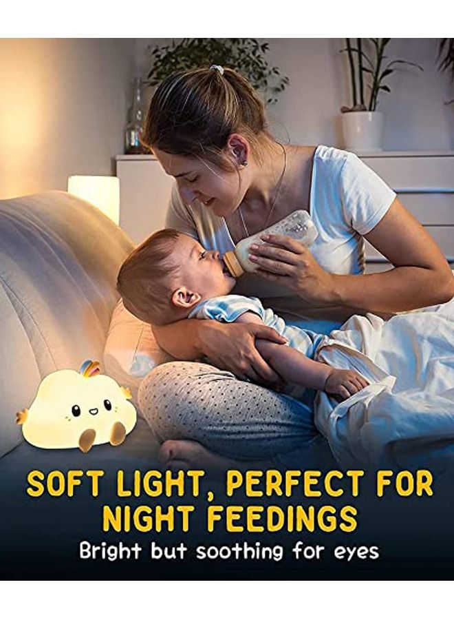 Kelesa Baby Night Light Cloud light,Kids Night Lights for Bedroom Decor,USB Rechargeable Colorful Night Light for Kids Room,Silicone LED Cloud Lights for Bedroom,Lamp Baby Girl Gifts - Image 5