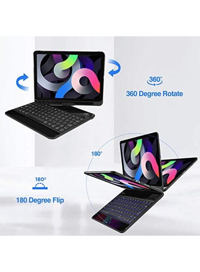 Procases Keyboard Case For Ipad Air 5Th 2022 Air 4Th 10.9 Inch 2020 Ipad Pro 11 Inch 2022 2021 2020 2018 Wireless Keyboard With 7 Colors Backlit 360 Degree Rotation Protective Cover Auto Sleep Wake Black - Image 2