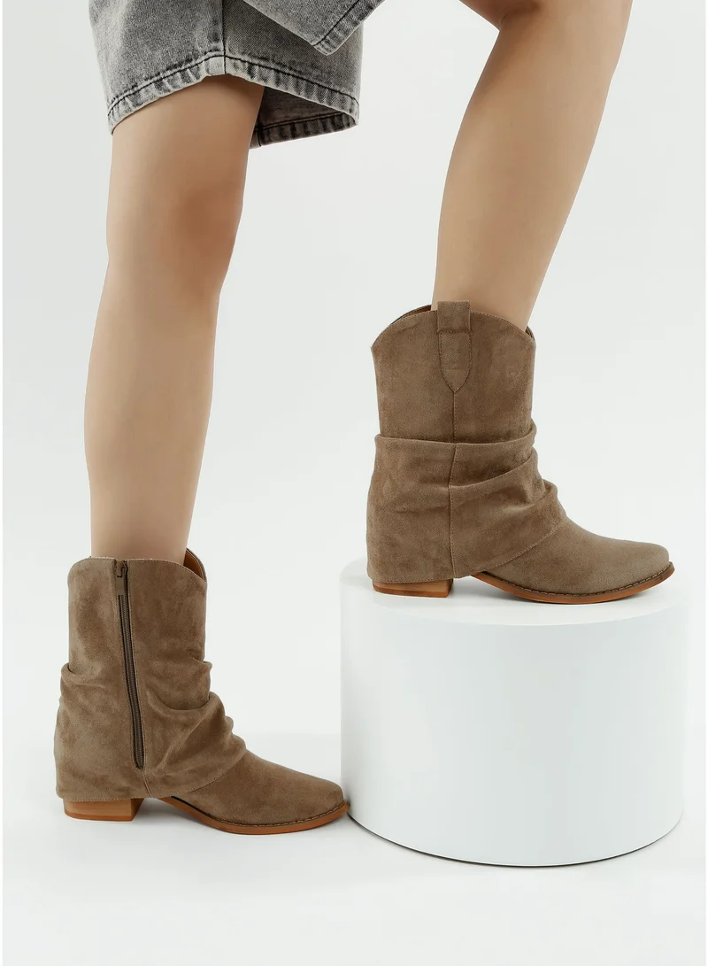 لندن راج أحذية الساق المترهلة باللون البني