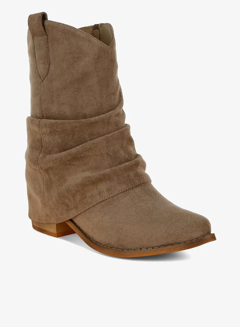 London Rag Slouchy Calf Boots in Tan