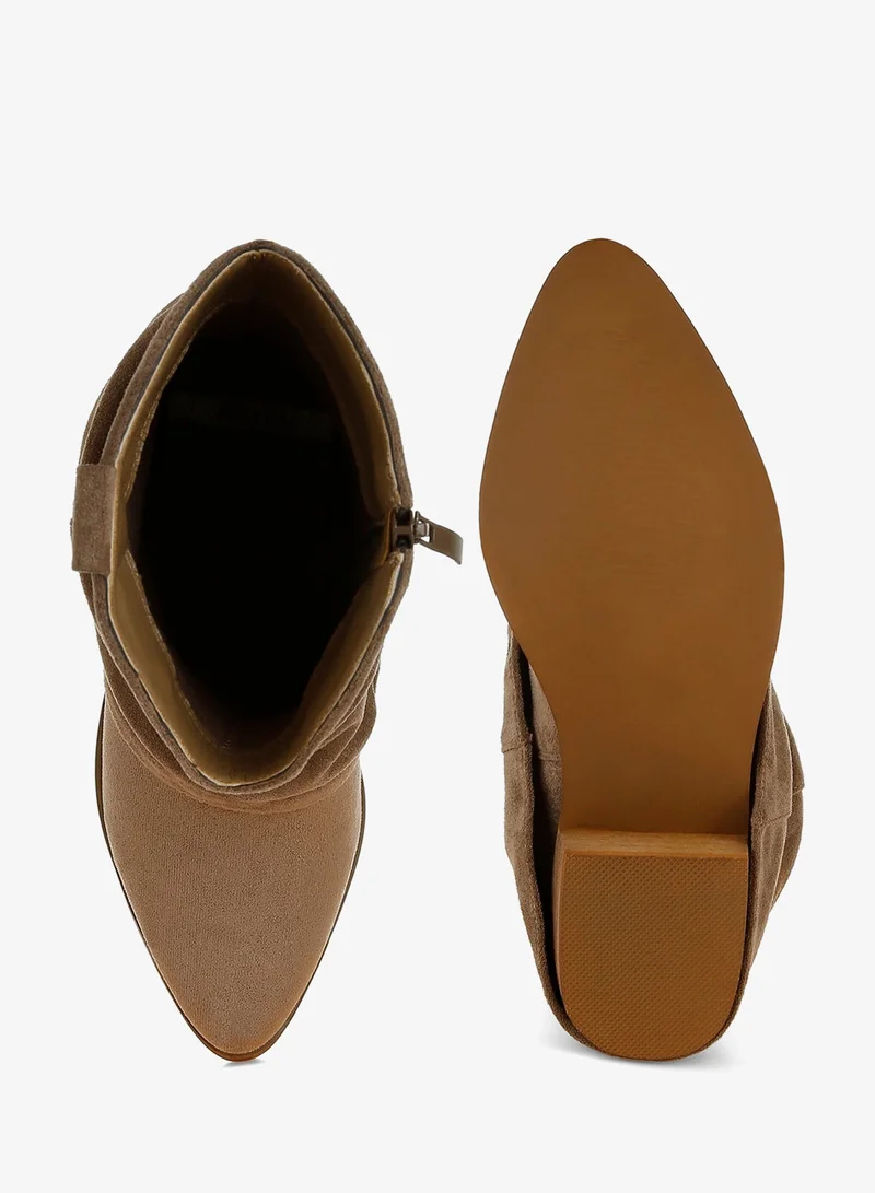 London Rag Slouchy Calf Boots in Tan