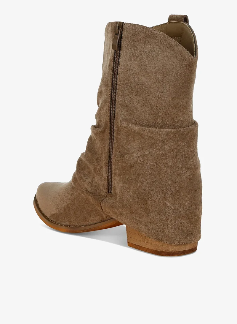 London Rag Slouchy Calf Boots in Tan