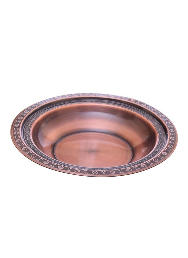 Generic Copper Round Serving Plate with Copper Lid  - Image 3