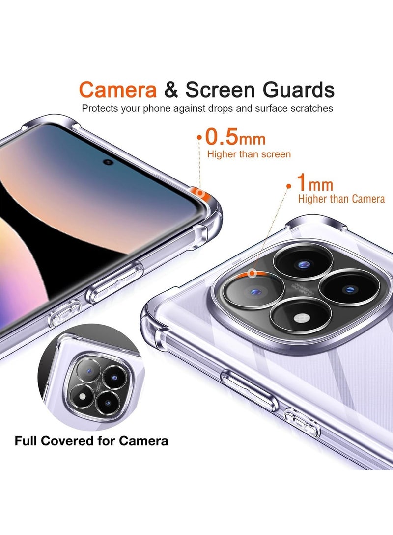 Wtech Xiaomi Redmi Note 14 Pro+ 5G 2025 TPU Bumper Corners with Hard PC Case Cover (MCTPTN) - Clear - Image 2