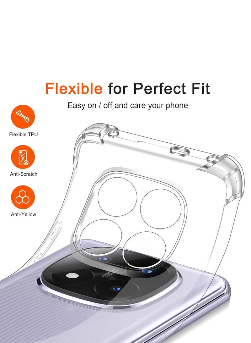 Wtech Xiaomi Redmi Note 14 Pro+ 5G 2025 TPU Bumper Corners with Hard PC Case Cover (MCTPTN) - Clear - Image 4