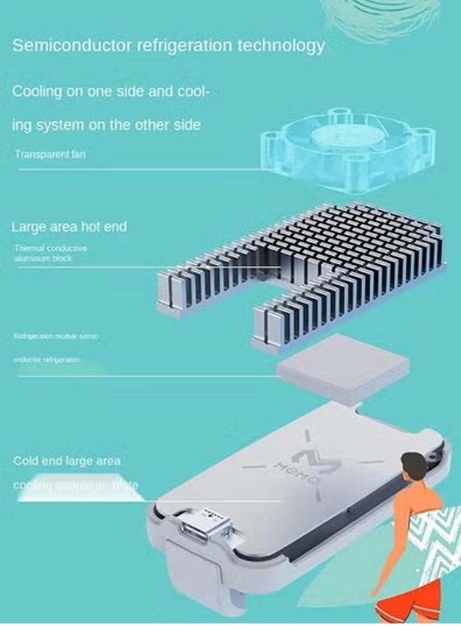 Oregon The new DL03 mobile phone radiator semiconductor cooling cooling anchor jittering the same models of mobile phone air conditioning Product colour: DL03 semiconductor radiator (white) - Image 3