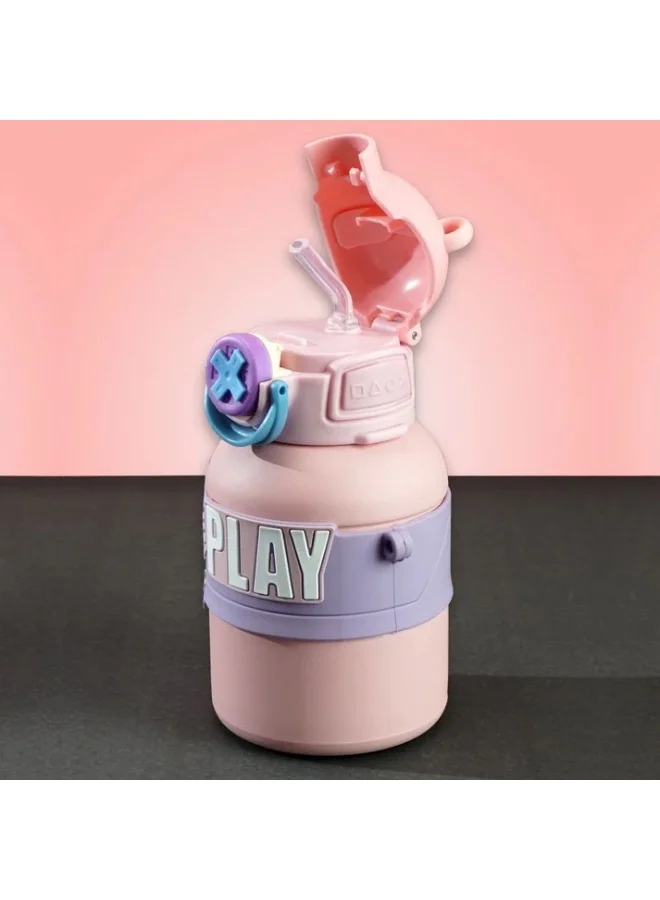 ليتل سربرايز بوكس Little Surprise Box, Pink Game Theme Stainless Steel Kids Water Bottle, 550ml