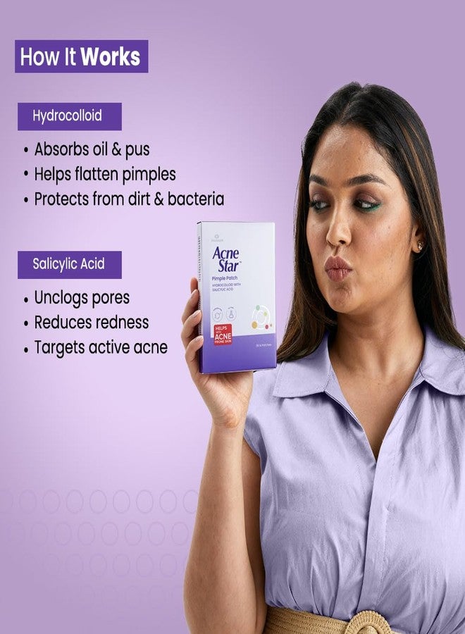 Acnestar Anti-Acne Pimple Patch | Hydrocolloid | Clears Pimples | Invisible Spot Cover | 36 Patches | SLS & Paraben Free - Image 4